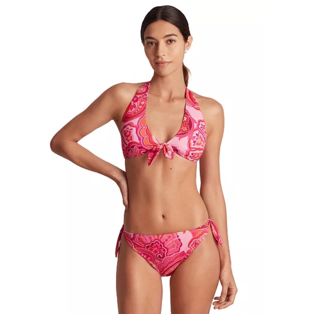 Lauren Ralph Lauren Pink Paisley Halter Bikini Set Size 10 20528004 New